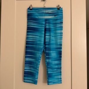 Nike Aqua and White Dri-FIT Leggings